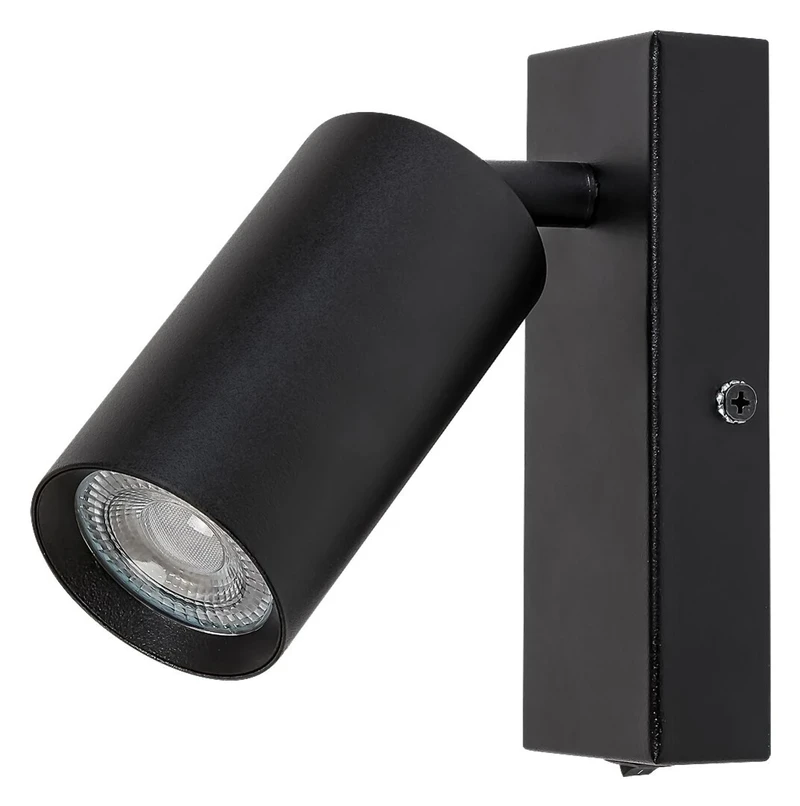 Spotlights Solo – minimalist spotlight in black, Ø55mm, 1×GU10, with switch