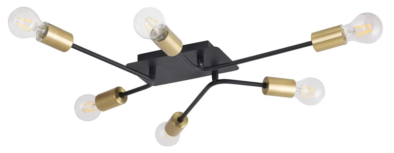 Ceiling Lights Lanny – industrial ceiling light in black, 600×550mm, 2×E27, IP20