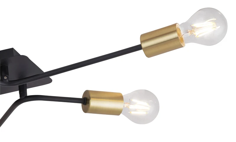 Lanny – industrial ceiling light in black, 600×550mm, 2×E27, IP20