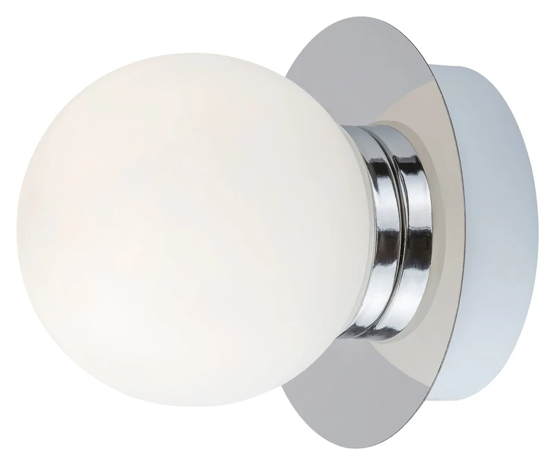 Осветление за баня Becca – LED плафон за баня в хром с бяло стъкло, Ø100мм, G9, IP44