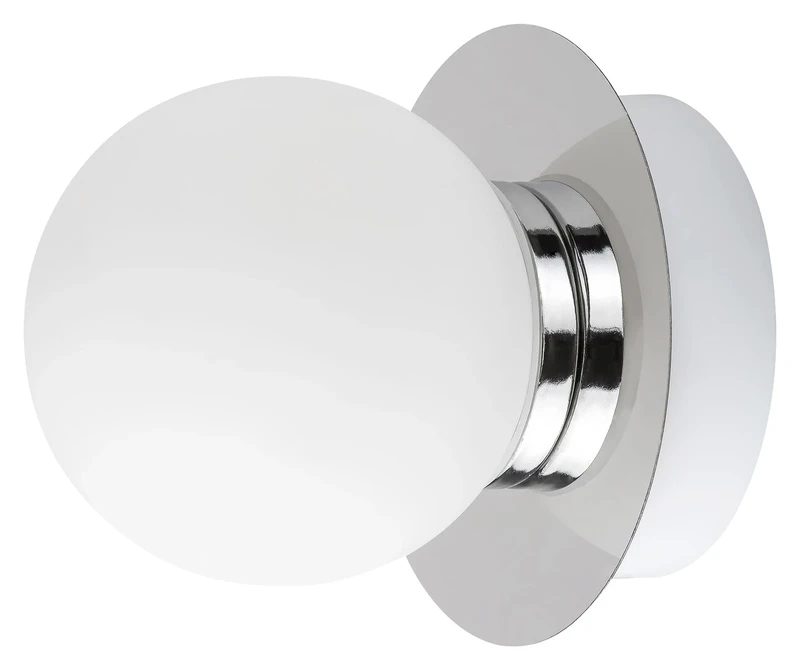 Becca – LED плафон за баня в хром с бяло стъкло, Ø100мм, G9, IP44