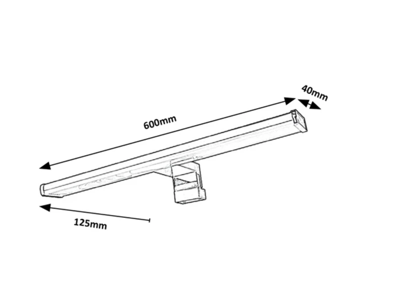 Levon – LED осветление за баня в хром, 600мм, 12W, 4000K, IP44