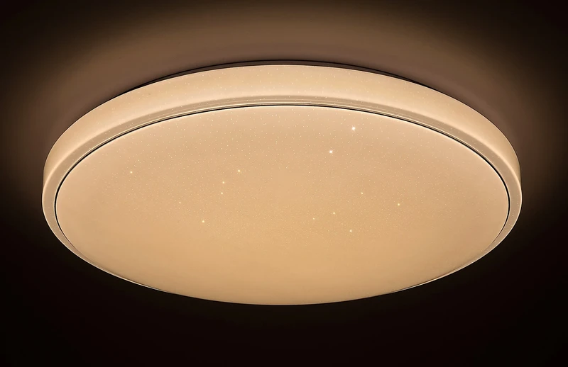 Bruce – LED ceiling light with effect starry sky in white, Ø750mm, 60W, 3000-6000K