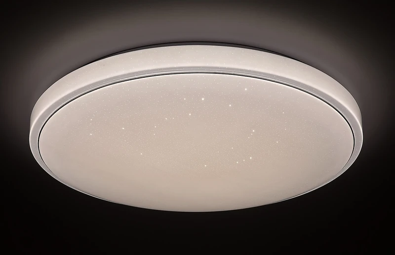 Bruce – LED ceiling light with effect starry sky in white, Ø750mm, 60W, 3000-6000K