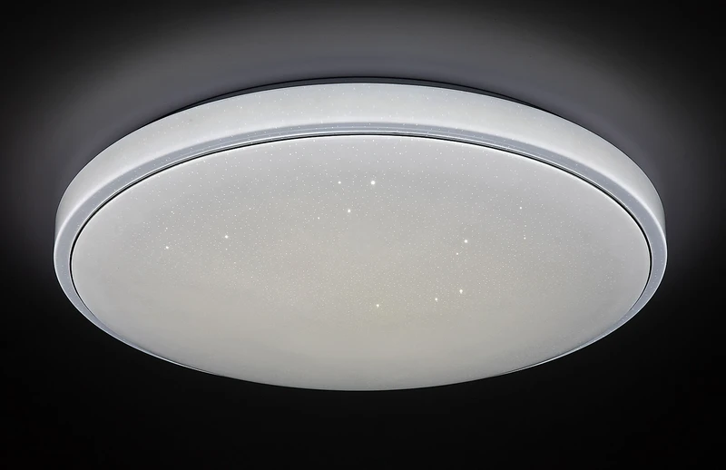 Bruce – LED ceiling light with effect starry sky in white, Ø750mm, 60W, 3000-6000K