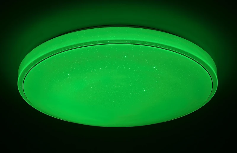 Bruce – LED ceiling light with effect starry sky in white, Ø750mm, 60W, 3000-6000K