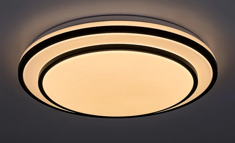 Lupita – LED плафон в черно с бял абажур, Ø490мм, 40W, 3000-6500K