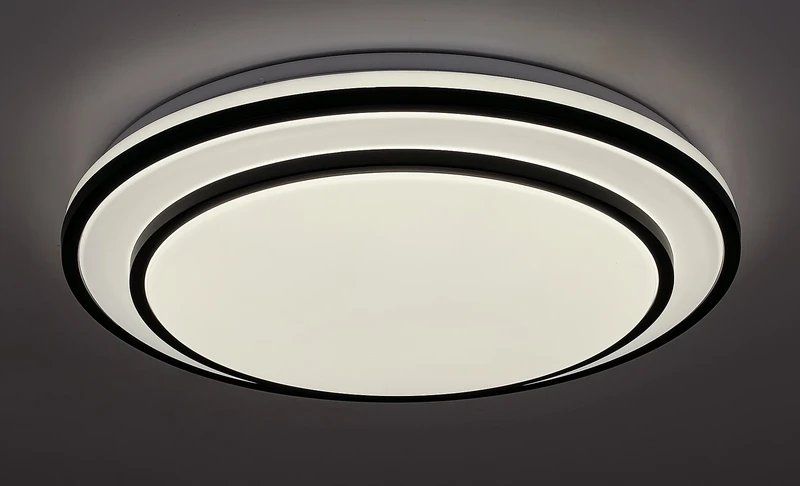 Lupita – LED плафон в черно с бял абажур, Ø490мм, 40W, 3000-6500K