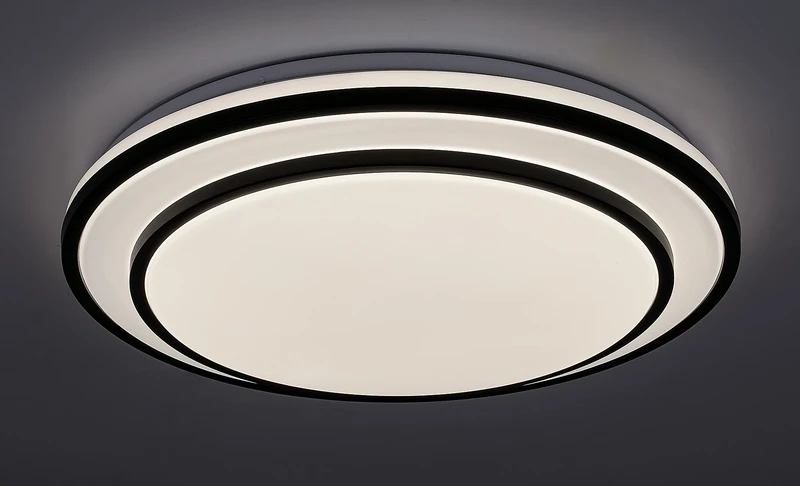 Lupita – LED плафон в черно с бял абажур, Ø490мм, 40W, 3000-6500K