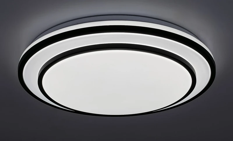 Lupita – LED плафон в черно с бял абажур, Ø490мм, 40W, 3000-6500K