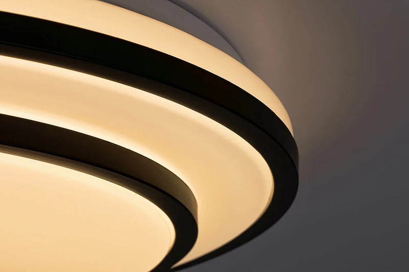 Lupita – LED плафон в черно с бял абажур, Ø490мм, 40W, 3000-6500K