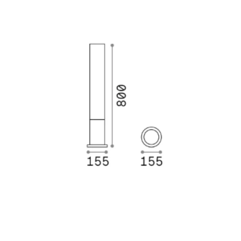 Edo OUTDOOR PT1 ROUND 213071 – Ideal Lux garden bollard in coffee, 1x15W, IP44