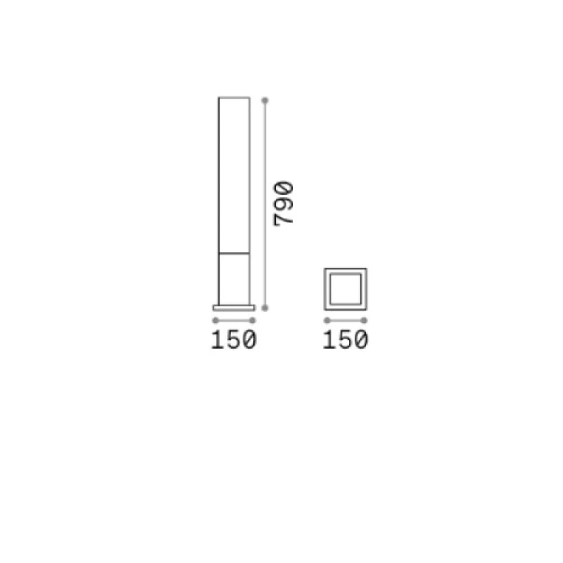 Edo OUTDOOR PT1 SQUARE 213088 – Ideal Lux garden bollard in coffee, 1x15W, IP44