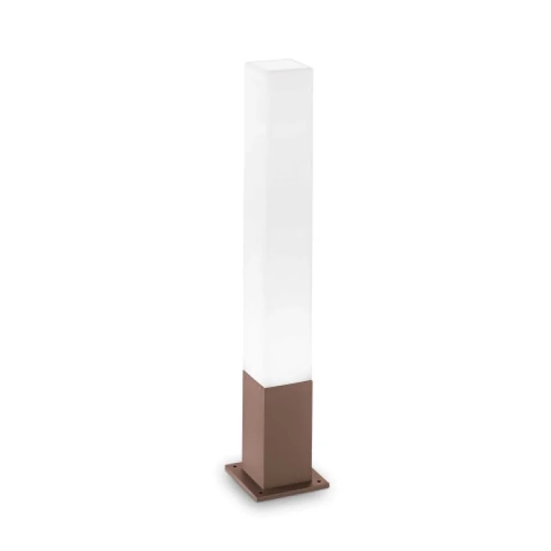 Bollard Lights Edo OUTDOOR PT1 SQUARE 213088 – Ideal Lux garden bollard in coffee, 1x15W, IP44