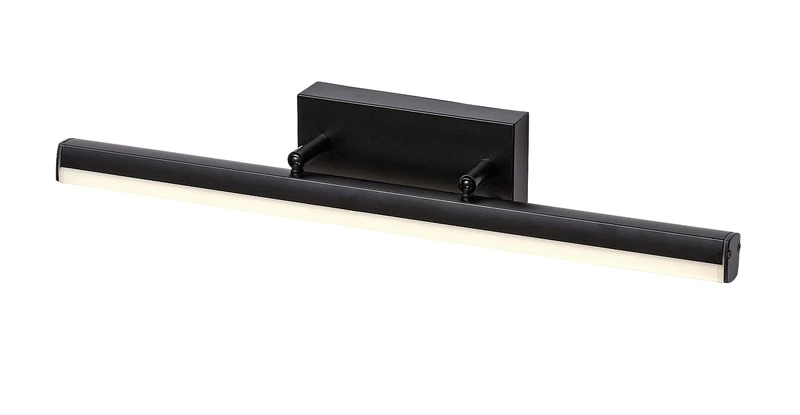 Evan – LED аплик за баня в черен мат с бял абажур, 490мм, 12W, 4000K, IP44