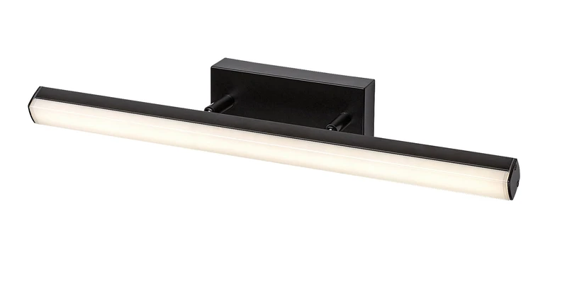 Evan – LED аплик за баня в черен мат с бял абажур, 490мм, 12W, 4000K, IP44