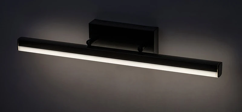 Evan – LED аплик за баня в черен мат с бял абажур, 490мм, 12W, 4000K, IP44