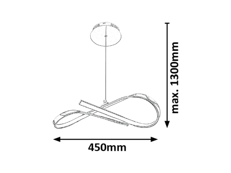Aniela – LED пендел в хром, Ø450мм, 20W, 4000K