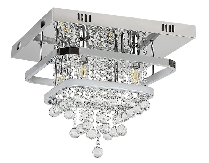 Pallas – LED плафон в хром с кристални елементи, 400×400мм, 36W, 4000K