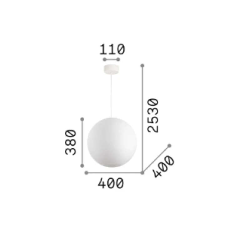 Carta SP1 D40 226033 – Ideal Lux пендел в бял, 1X25W, IP20