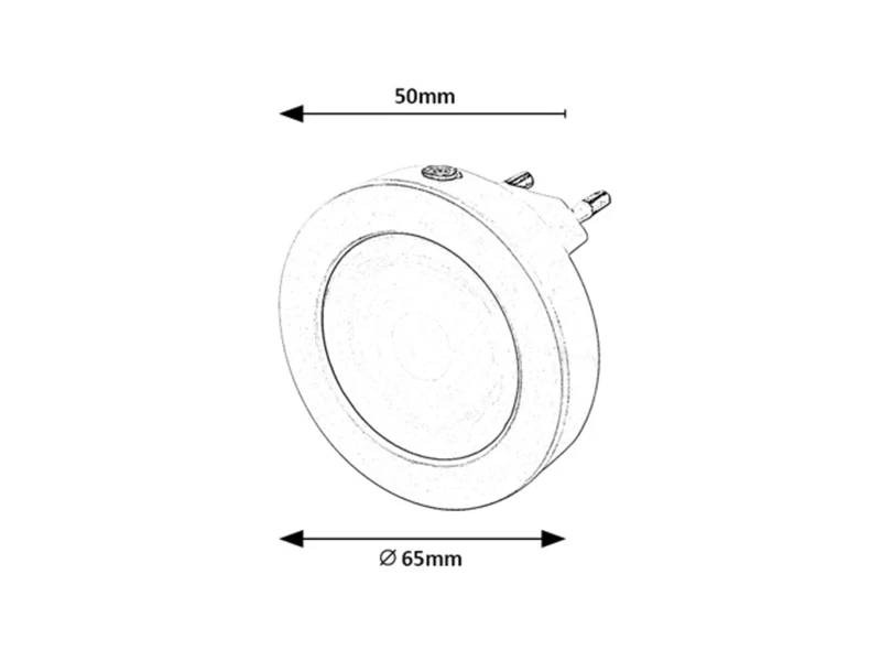 Pumpkin – LED нощна лампа в бяло с фотосензор, Ø65мм, 0.5W, 3000K