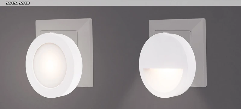 Pumpkin – LED нощна лампа в бяло с фотосензор, Ø65мм, 0.5W, 3000K
