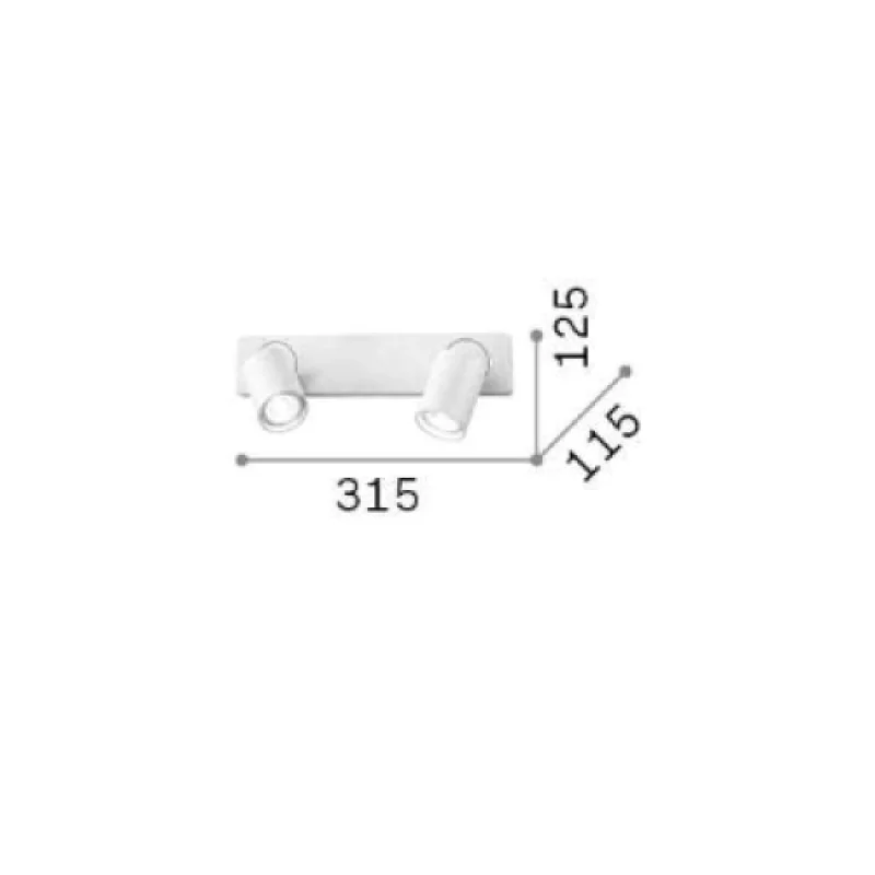Rudy AP2 BIANCO 229041 – Ideal Lux spotlight in white, 2X35W, IP20