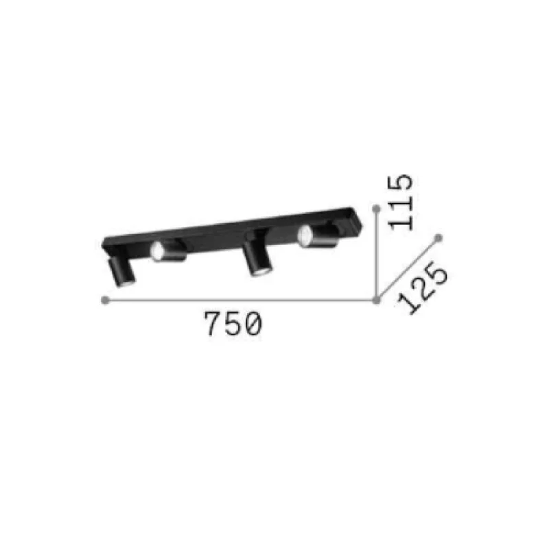 Rudy PL4 NERO 229072 – Ideal Lux спот в черен, 4X35W, IP20
