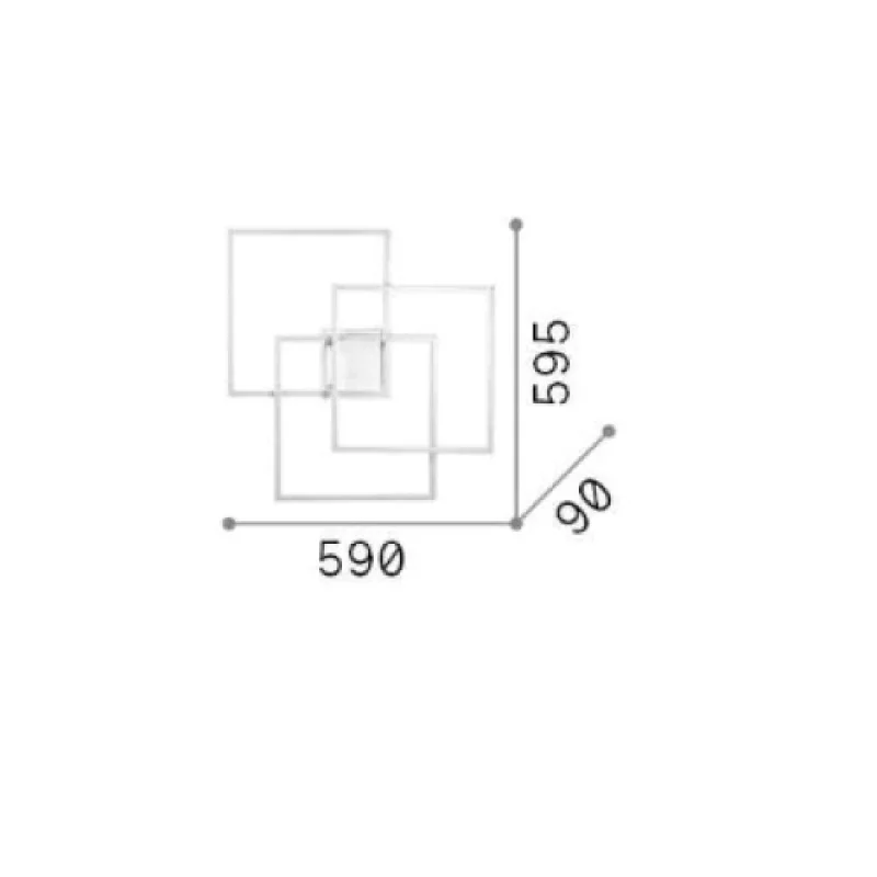 Frame PL QUADRATO WHITE 230702 – Ideal Lux LED плафон в бял, 35W, 3000K, IP20