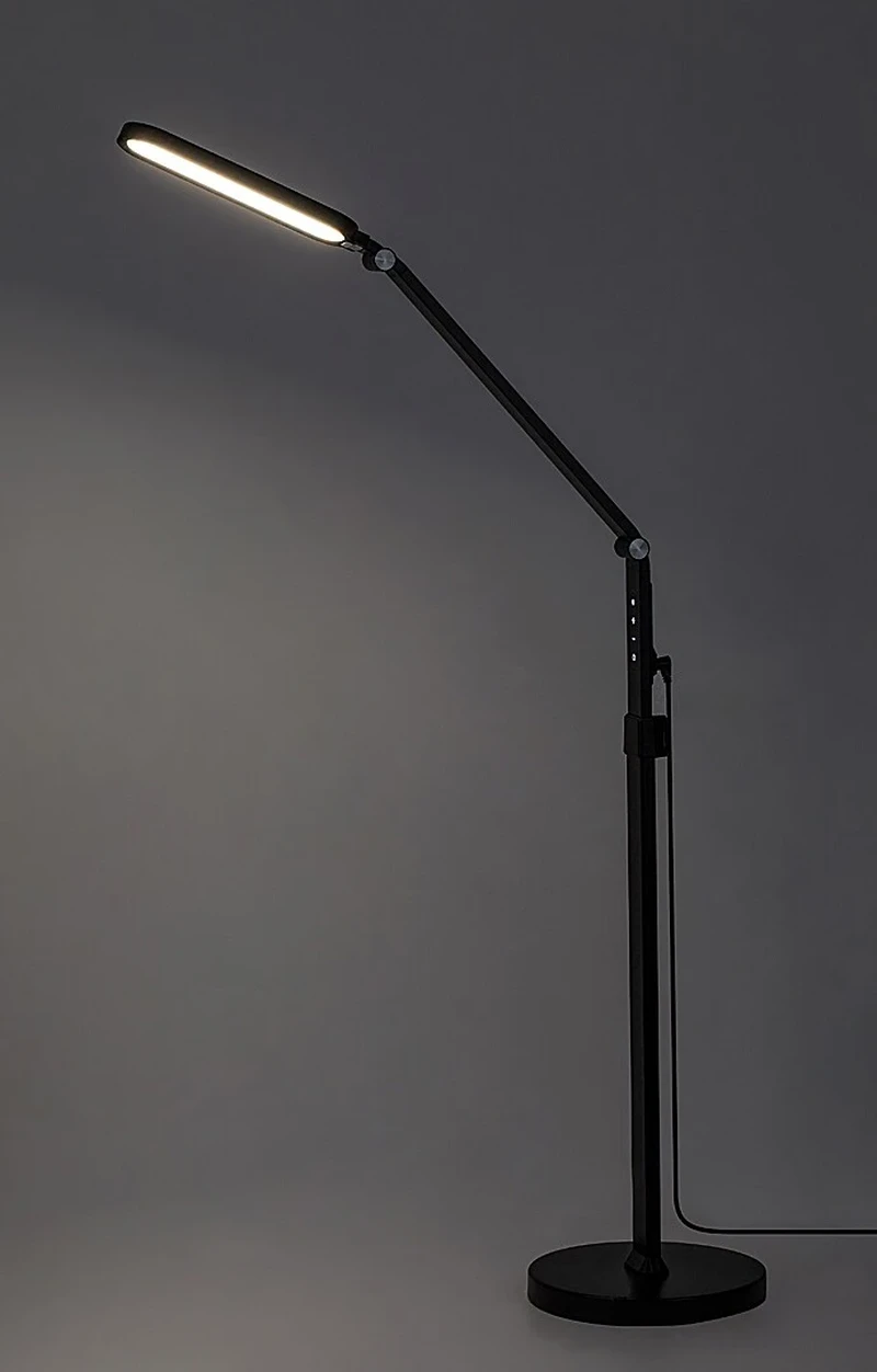 Draco – LED table/floor-standing lamp in black with white shade, Ø210mm, 13W, 3000-6000K