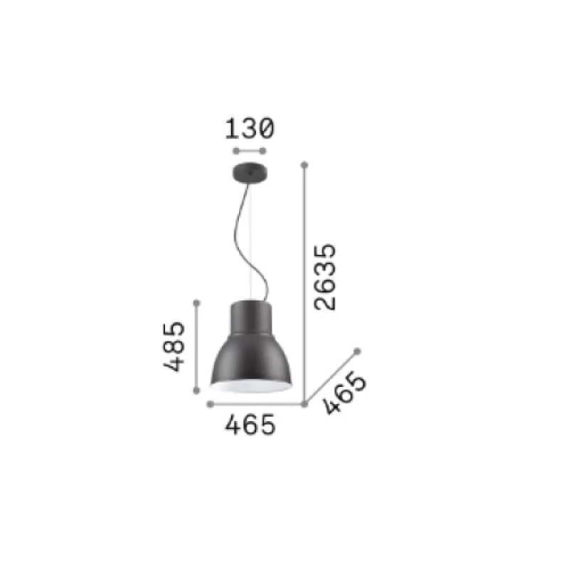 Breeze SP1 BIG 232041 – Ideal Lux пендел в тъмно сив, 1X60W, IP20