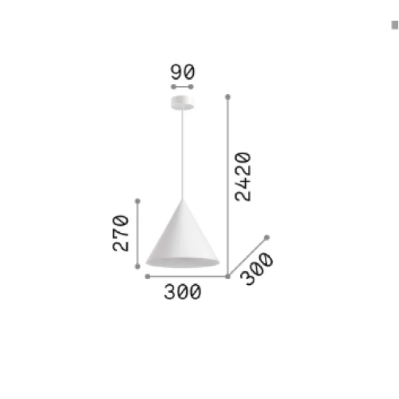A-line SP1 D30 BLACK 232744 – Ideal Lux пендел в черен, 1X60W, IP20