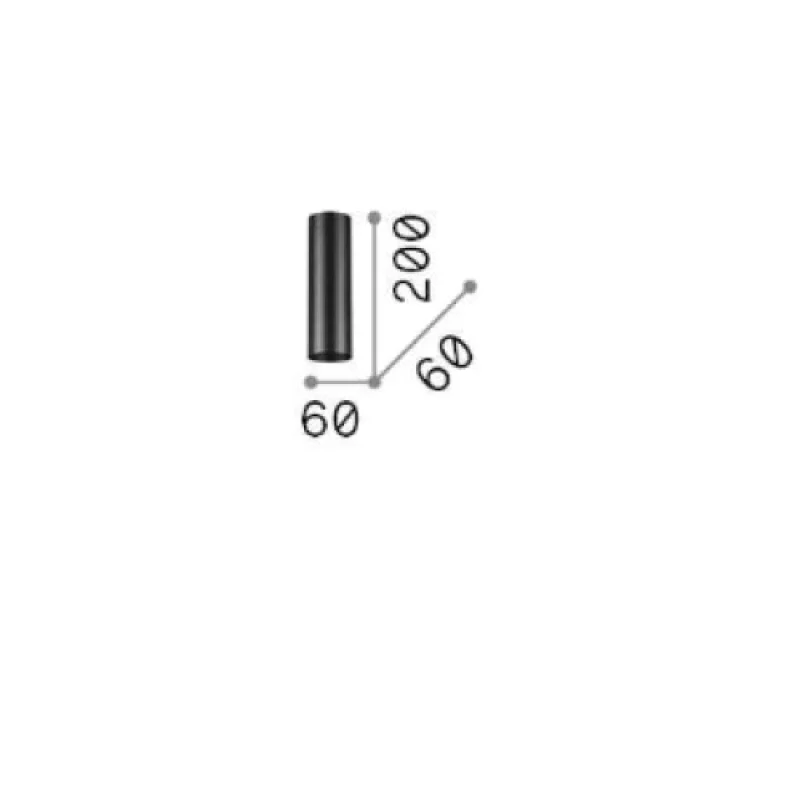 Look PL1 H20 NER 233062 – Ideal Lux луна за външен монтаж в черен, 1X28W, IP20