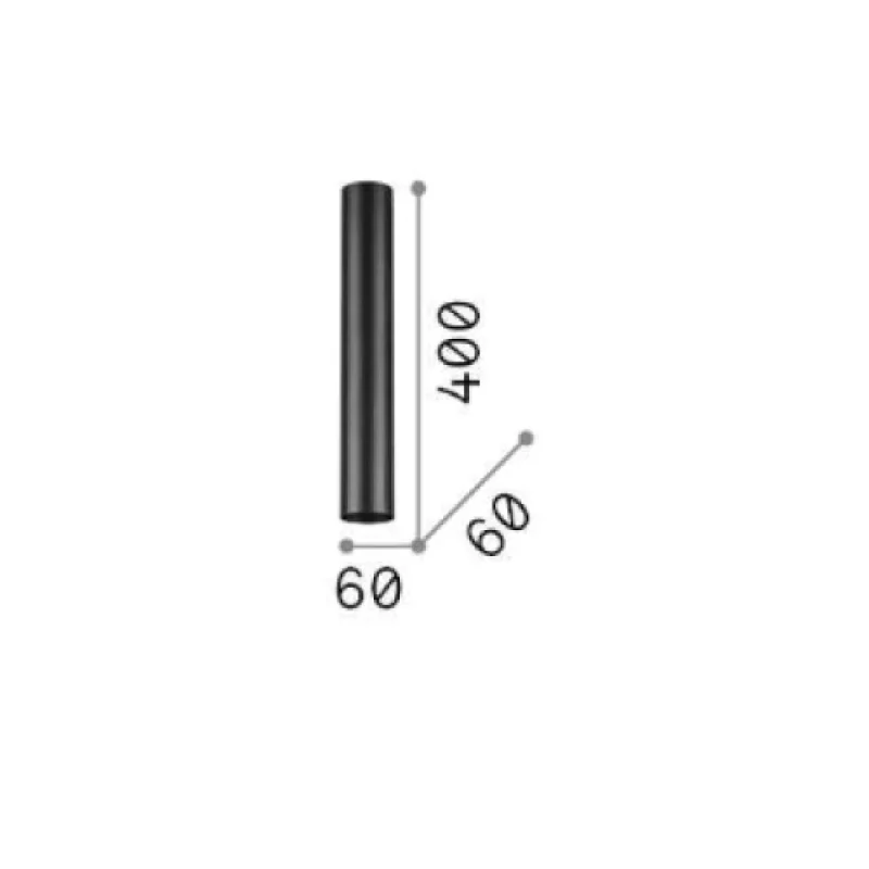 Look PL1 H40 NER 233192 – Ideal Lux луна за външен монтаж в черен, 1X28W, IP20