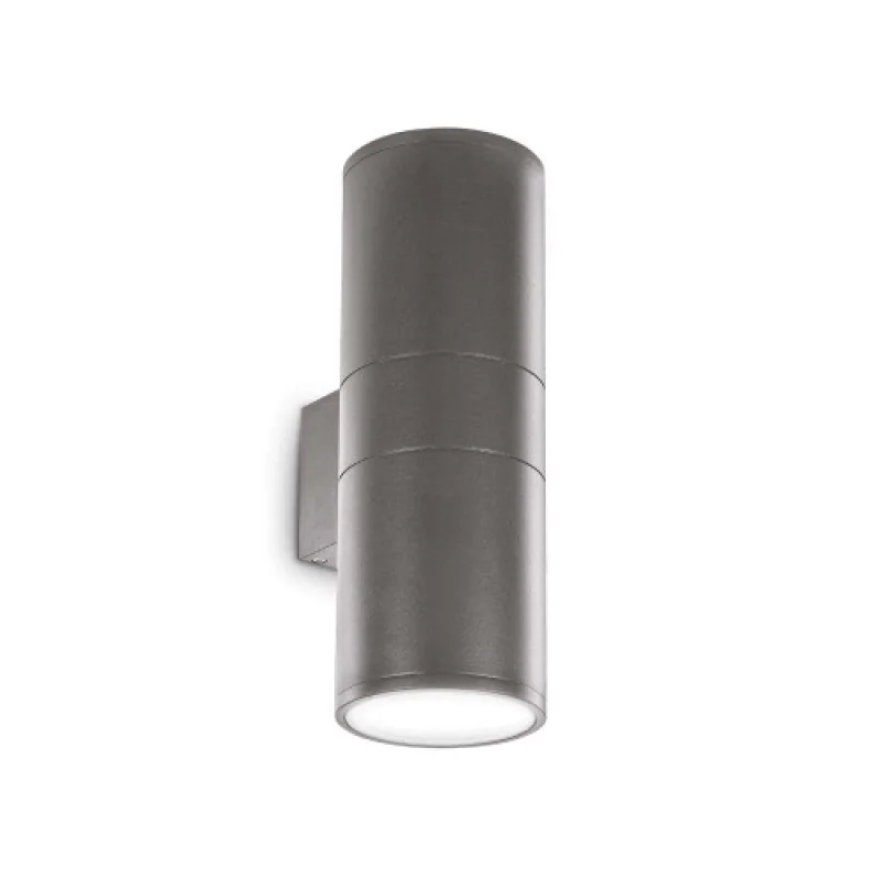 Outdoor Wall Lights Gun AP2 BIG ANTRACITE 236858 – Ideal Lux facade wall light in anthracite, 2x60W, IP54