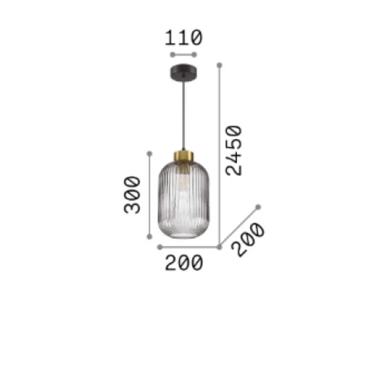 Mint-3 SP1 FUME' 237510 – Ideal Lux пендел в матово черен, 1X60W, IP20