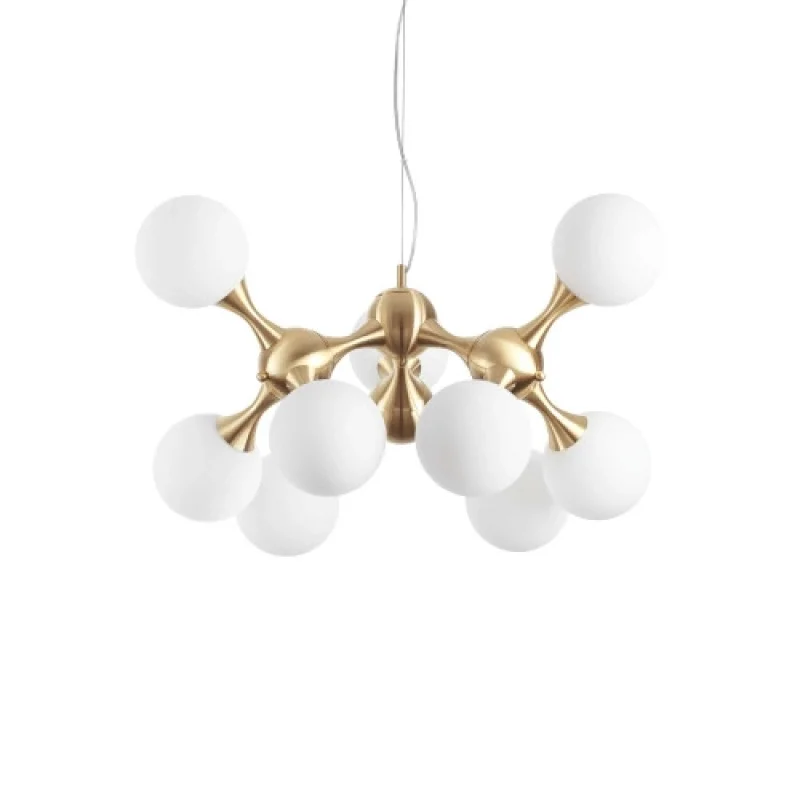 Pendant Lights Nodi SP9 OTTONE SATINATO 241036 – Ideal Lux pendant in satin brass, 9X40W, IP20