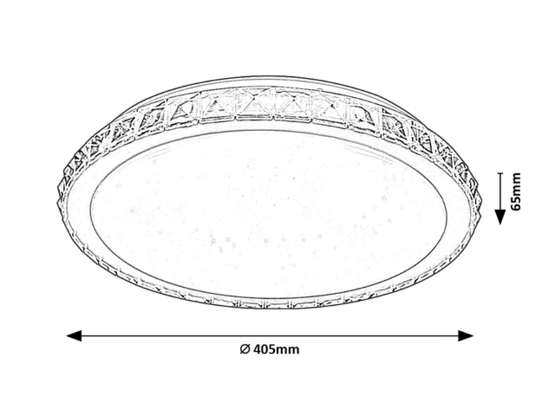 Cressida – LED ceiling light in chrome with white acrylic shade, Ø405mm, 24W, 4000K