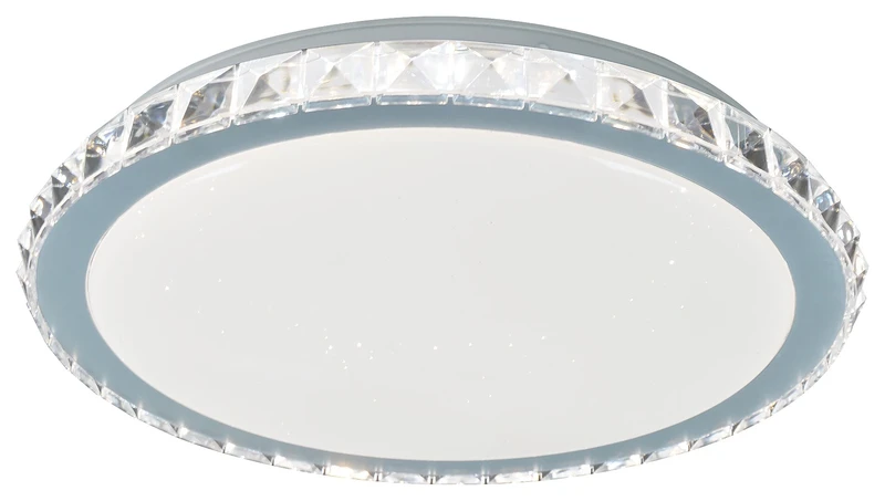 LED Ceiling Lights Cressida – LED ceiling light in chrome with white acrylic shade, Ø405mm, 24W, 4000K