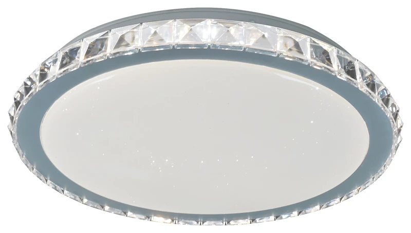 Cressida – LED ceiling light in chrome with white acrylic shade, Ø405mm, 24W, 4000K