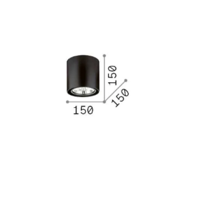 Mood PL1 D15 ROU 243450 – Ideal Lux downlight for outdoor mounting in black, 1X50W, IP20