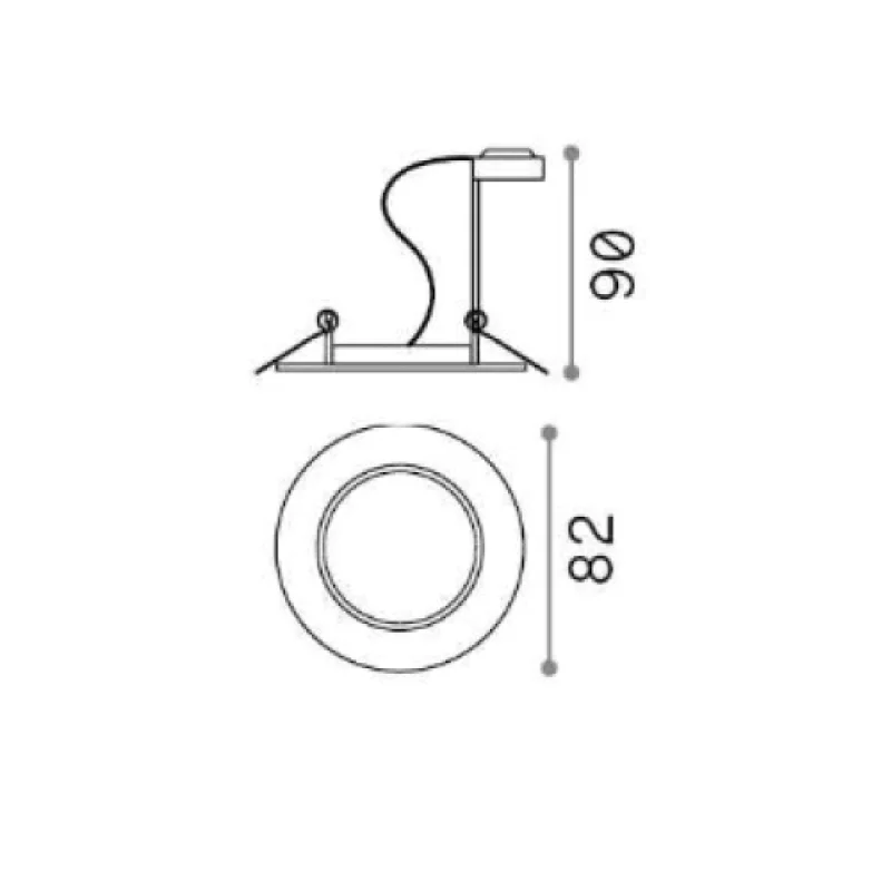 Swing FI NERO 243825 – Ideal Lux луна за вграждане в черен, 1X50W, IP20