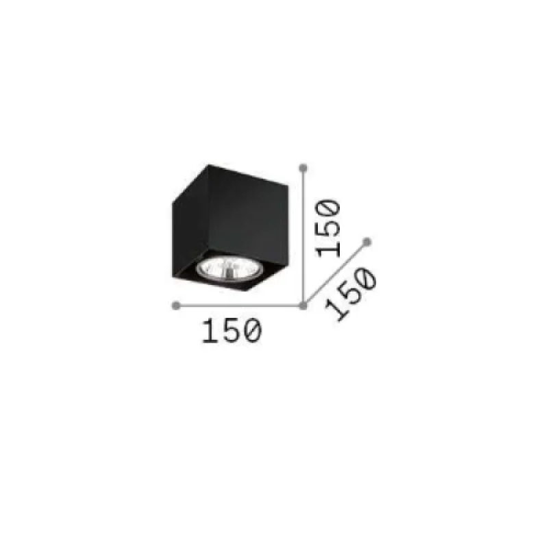 Mood PL1 D15 SQU 243931 – Ideal Lux луна за външен монтаж в черен, 1X50W, IP20
