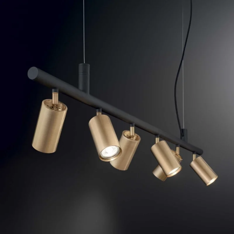 Pendant Lights Dynamite SP6 BRASS 244648 – Ideal Lux pendant in black, 6X28W, IP20