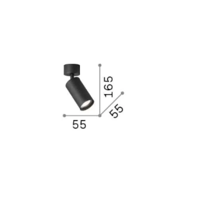 Dynamite PL1 BRASS 244662 – Ideal Lux спот в черен, 1X28W, IP20