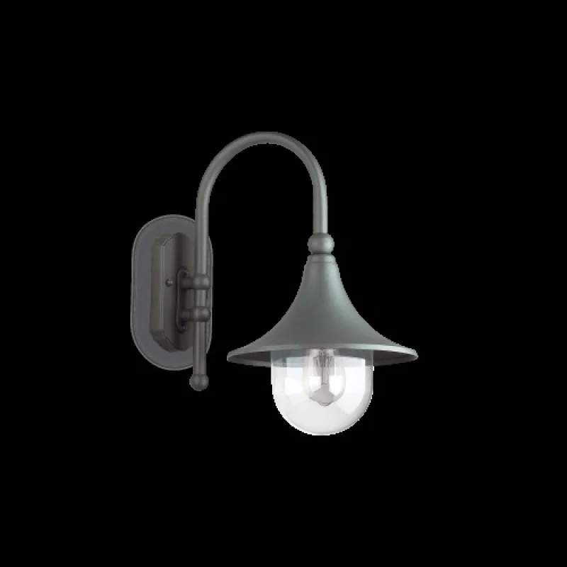 Outdoor Wall Lights Cima AP1 Antracite 246819 – Ideal Lux facade wall light in anthracite, 1x60W, IP43