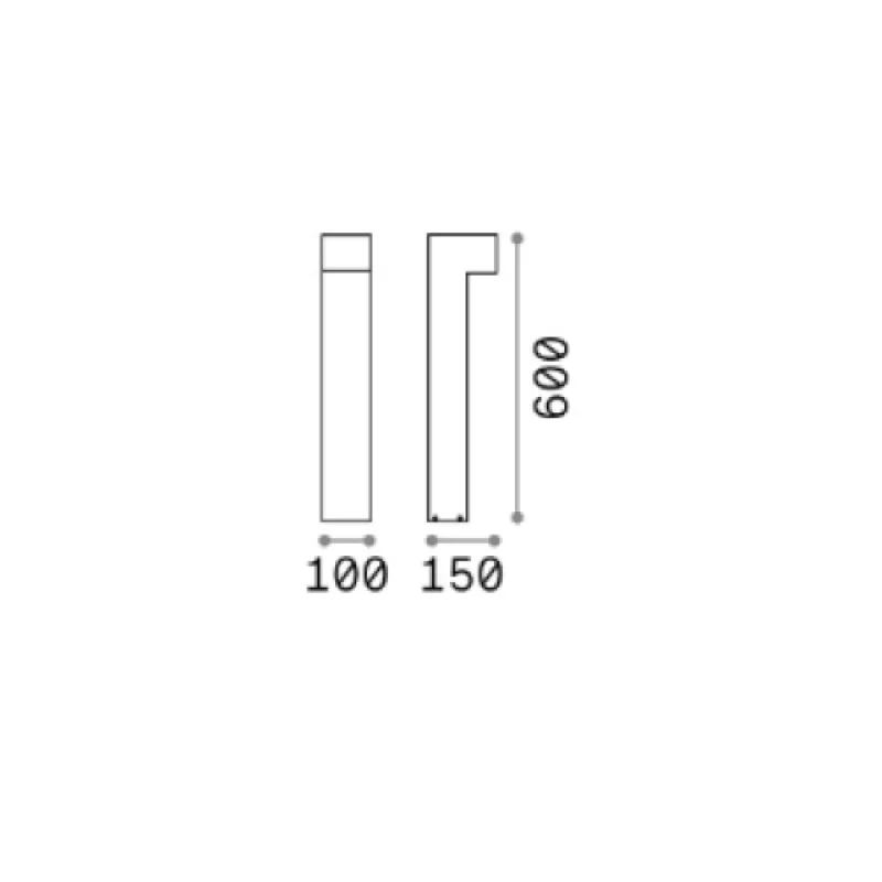 Sirio PT2 SMALL GREY 246970 – Ideal Lux garden bollard in grey, 2x15W, IP44