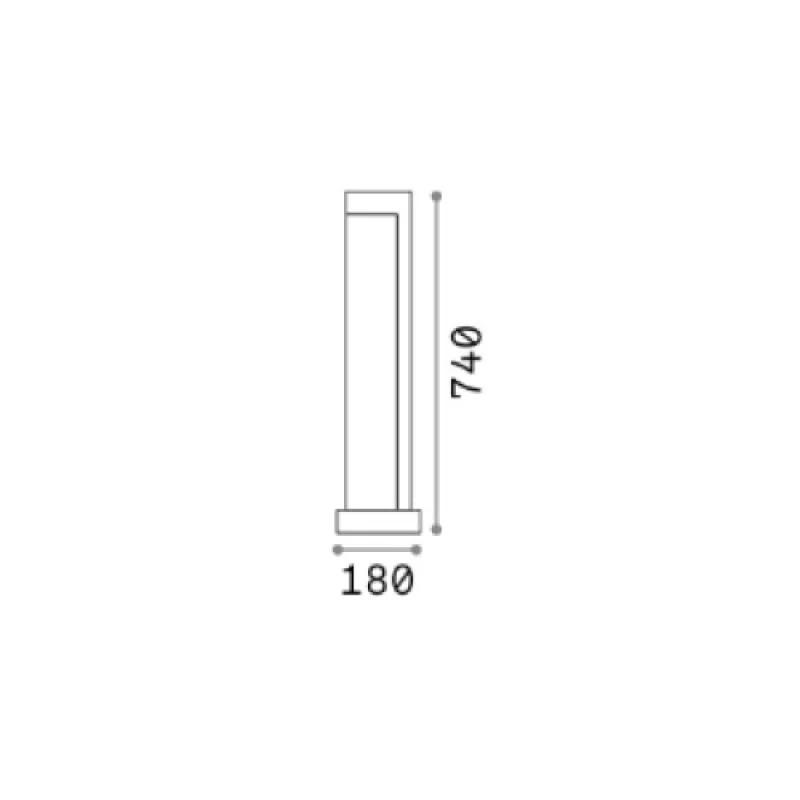 Titano PT D74 3000 246987 – Ideal Lux LED garden bollard in matt black, IP55