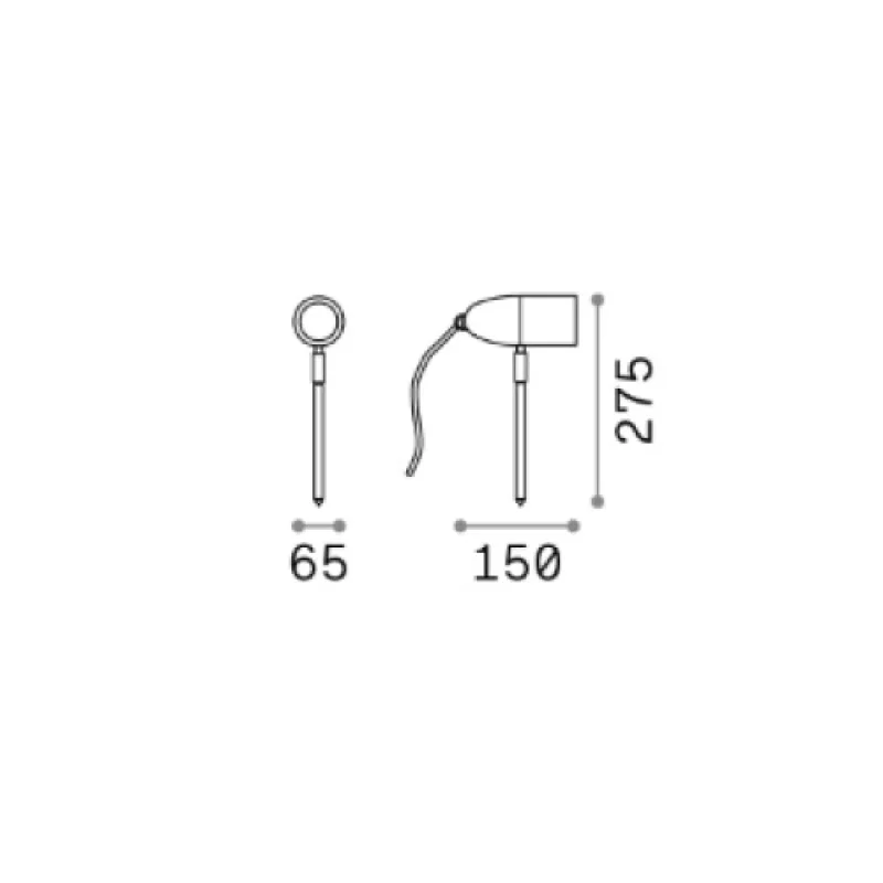 In 247045 – Ideal Lux градински прожектор с колче за земя в кафе, 1x15W, IP54