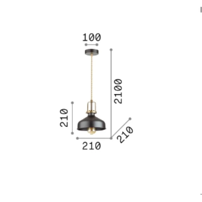 Eris-1 SP1 BLACK 249056 – Ideal Lux пендел в черен, 1X60W, IP20